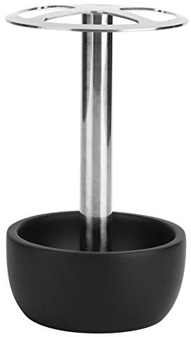 Beufee Porta di spazzolino da Denti, Supporto per spazzolino da Denti in Acciaio Inossidabile per vanità per Il bancone del Bagno (Nero)