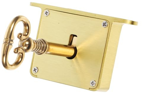VALICLUD Vintage Brass Drawer Lock Secure Cabinet Lock for Wooden Boxes Elegant Design Simple Installation for Home Office Furniture