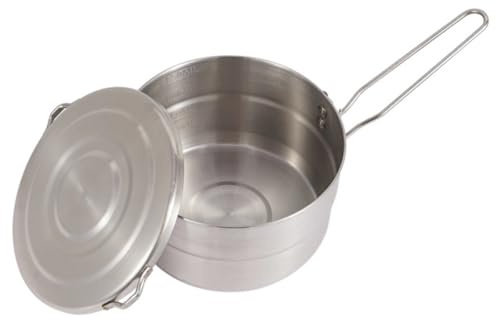 LOORGVEL Pentola da Campeggio Pieghevole Portatile 1.5L in Acciaio per Outdoor, Utensile da Cucina per Esterni Compatto e Resistente, per Picnic, Escursioni e Viaggi All’Aperto