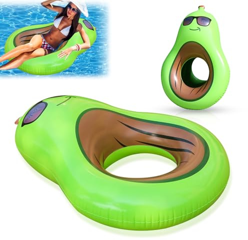 Phlognfy Avocado Aufblasbare Schwimmreifen, Avocado Aufblasbare Schwimmring Erwachsene, Pool Floats Schwimmring, für Sommer Pool Strand See