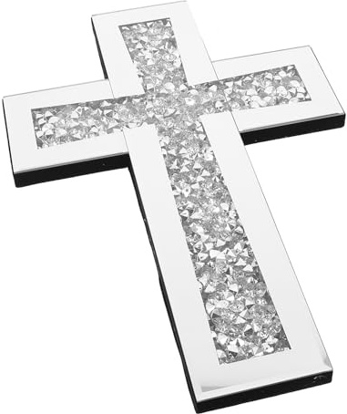 STOBAZA Elegantes Christliches Wandkreuz aus Glas und Metall mit Sicherer Befestigung und Dauerhaftem Glanz für Stilvolle Wohnräume und Persönliche Spirituelle Ausdrucksformen