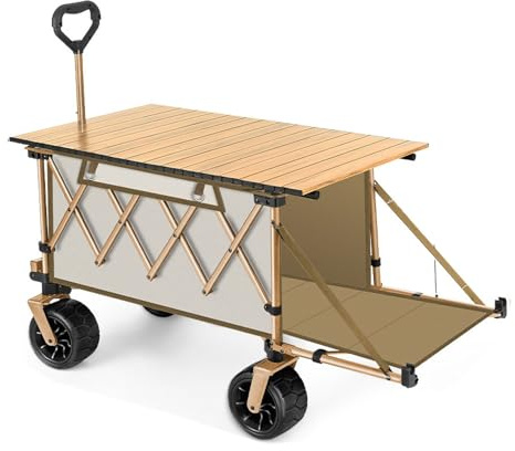 Chariot de Camping, Grand Chariot de Transport – adapté pour Les Voyages à la Plage, Le Camping en Plein air, Les Courses au supermarché et Le Transport de Charges Lourdes.