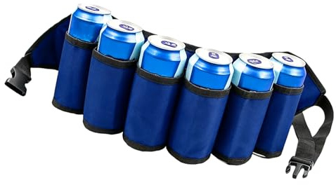 Msioytog 6Bottle Belt Holder for Men 6Cans Can Holder for Drinking Drink Can Holders Waist Pack Bag for Outdoor Hiking Drinking Accessories