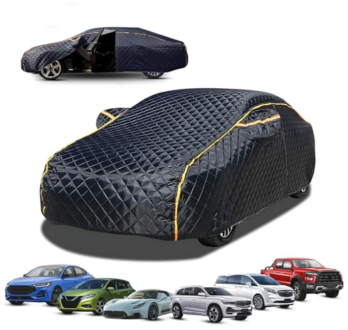 Hagelschutzplane Auto für Mercedes CLA200 2013-2014,Dick wattierte Autoabdeckung mit Hagelschutz,4-lagige Oxford-Gewebe Vollgarage für alle Jahreszeiten,UV-Schutz, Frost- & Schneeschutz