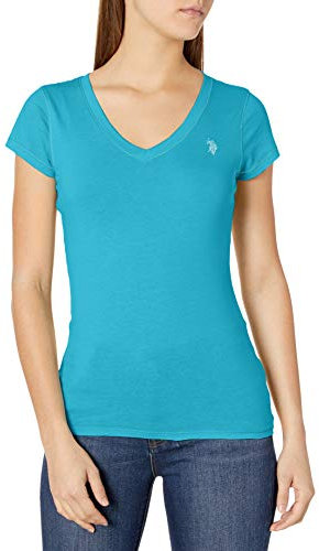 U.S. Polo Assn. Camiseta de manga corta con cuello de pico - Azul - X-Large