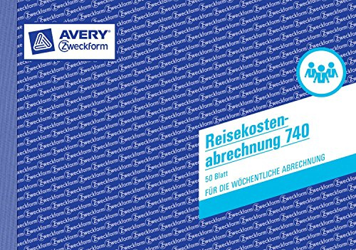 Avery Zweckform 740 Reisekostenabrechnung (A5 quer, mit 1 Blatt Blaupapier, 50 Blatt) weiß (20 Stück, Reisekostenabrechnung | A5 quer)
