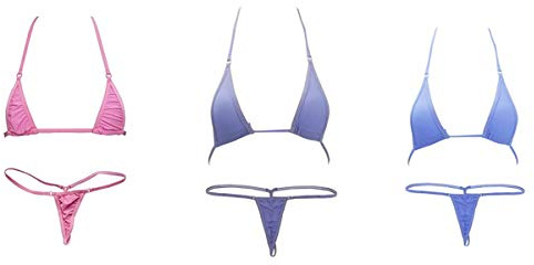 HNJZX - Micro bikini sfoderato con perizoma sexy, set da due pezzi, costume da bagno da donna （3pcs）b S/XL