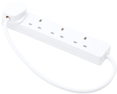 PRO ELEC PELB1901 4 Gang Extension Lead 0.5m, White