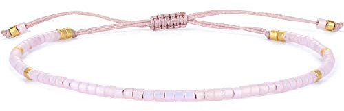 KELITCH La Graine Perlen-Armbänder, für Freundschaft, dünn, Kordel, Armbänder, Damen, modisch, handgefertigt, 6 pouces, Kristall