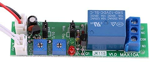 Walfront DC 5 V 12 V 24 V Zyklisches Timer-Modul, Relais Ein/Aus Verzögerungs-Timer (DC12 V, 0 – 120 min, Grün)