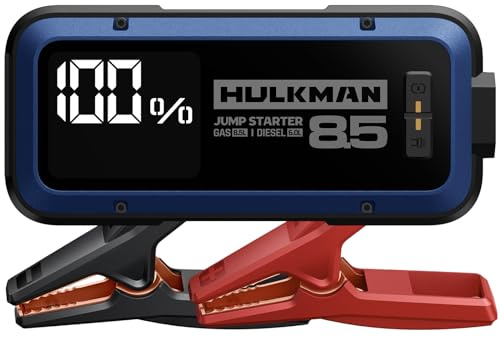 Hulkman Alpha85,Cobalt Blue,2000A 74Wh Smart Jump Starter, 12V Portable Car Battery Booster with 3.3 Display, USB-C Power Pack, 5-Mode Flashlight, Jumper Cables for up to 8.5L Gas/6.0L Diesel