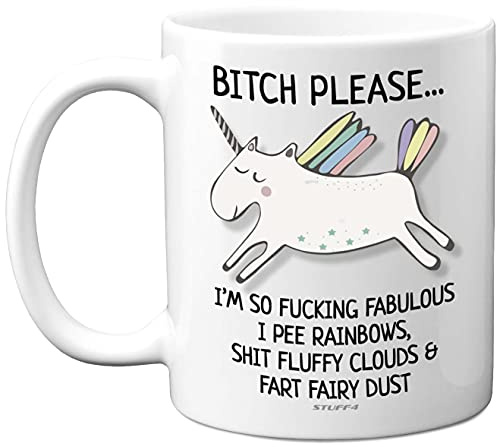 Stuff4 Bitch Please I'm So Fabulous Unicorn Mug, Funny Gifts for Women | 11oz Ceramic Dishwasher Safe Mugs, Birthday Present, Tea Sets for Adults, Unicorn Gifts, Christmas, Your Best Friend