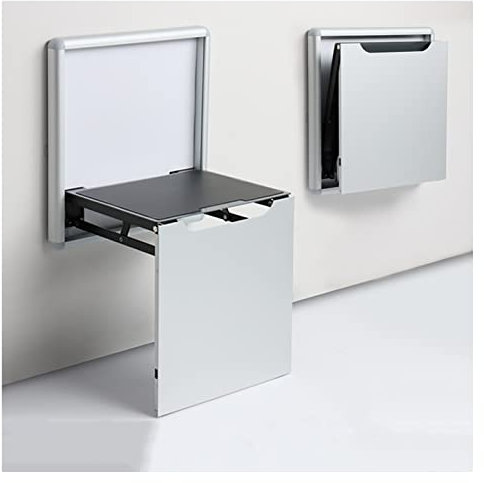 Sgabello Pieghevole per Doccia da Parete, Sedile per Doccia da Montare a Muro, Sgabello da Bagno Antiscivolo per Anziani, Donne In Gravidanza, Disabili, Invisibile Sgabello per Cambio(Color:D'argento)