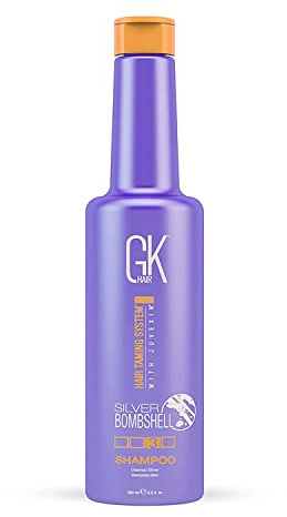 GK HAIR - Silver Bombshell Schampo 280 ml - Färgkorrigerande Rengöring för Blont Grått och Slingat Hår - Cool Tone Infusion Matrix för Neutralisering av Gula Toner och Klar Finish
