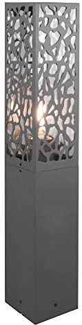 Trio Leuchten Cooper 507360142 Borne Eclairage Extérieur Inox Anthracite Transparent Insert Plastique 1 x E27, Charbon
