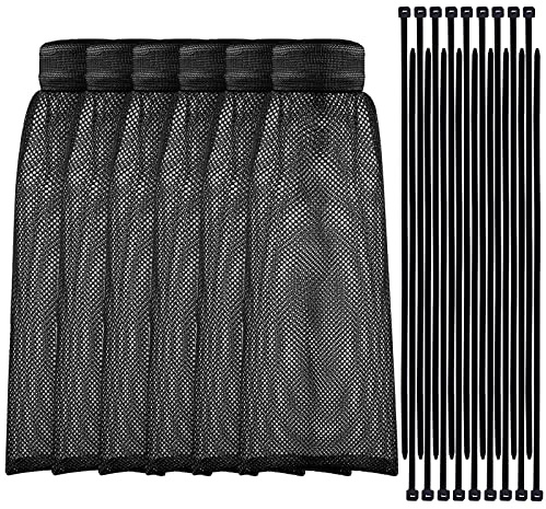 Shappy 24 Pieces Washing Machine Lint Traps and Cable Ties Set 6 Nylon Mesh Lint Trap for Discharge Hoses and 18 Cable Ties Fits Most Washing Machines(Black)