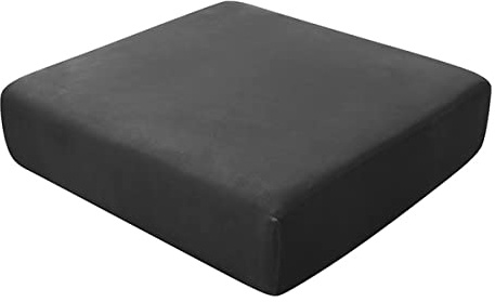 GUYIRT Velvet Cushion Covers, Strech Couch Cushion Cover, Individual Cushion Covers for Chair Loveseat Sofa Furniture Protector -Black-Backrest