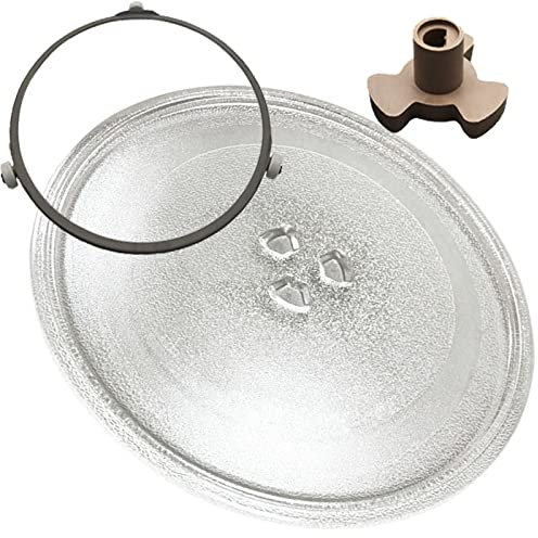 Glasdrehteller Für Mikrowellen, Ersatz Teller Glasplatte, 27/31.5cm Teller Glasteller, Glases Drehscheibe, Rund Mikrowelle-Drehteller-Glasplatte, Drehteller Für Mikrowelle Mit Drehring Und Koppler ( S