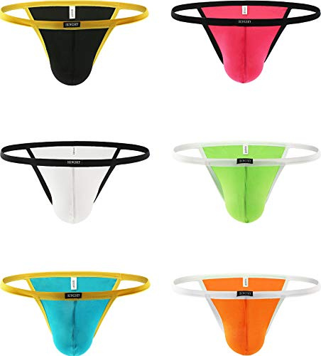 iKingsky Micro Slip en Modal Homme Tanga Taille Basse en Coupe Bikini sous-vêtements pour Homme (XXL, Pack de 6)