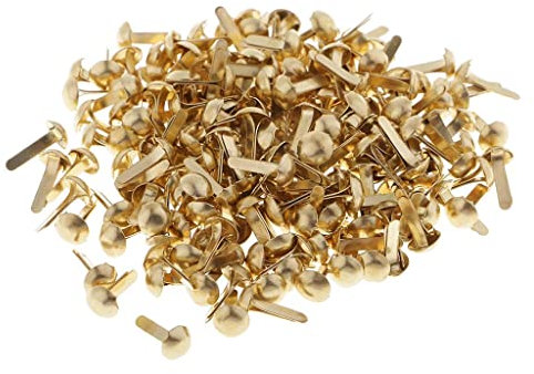 TOOYFUL 200 Metallverschlüsse mit Rundkopfverschlüssen für Papierhandwerk, Gold, 4,5 mm
