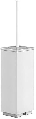 Set di accessori Gessi Rettangolo per scopino in piedi, contenitore bianco, 20843, Colorazione: Ottone spazzolato PVD