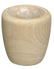 finehomegarden Blumentopf Paulowniaholz Holz Topf Natur Ø21cm H21,5cm Übertopf Pflanzgefäß Deko