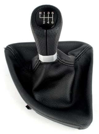 Viviance Manual Gear Shift Knob Shifter Lever Boot Cover compatible with BMW 1 Series E81 E87 E87 LCI E88 E82 - Black 6 Speed