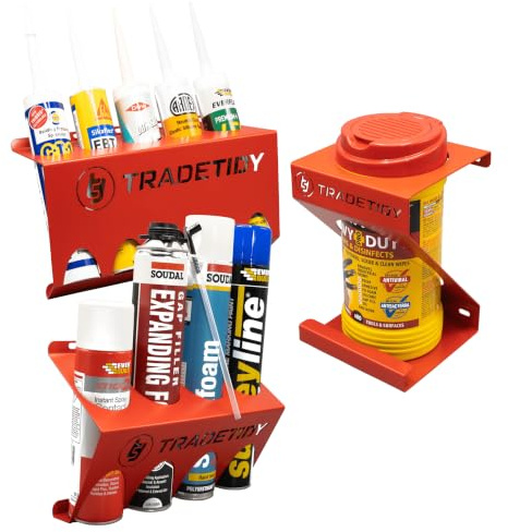 Tradetidy TT-STSCWH Silicone Tube/Spray Can/Wipes Holder Triple Pack (Red)