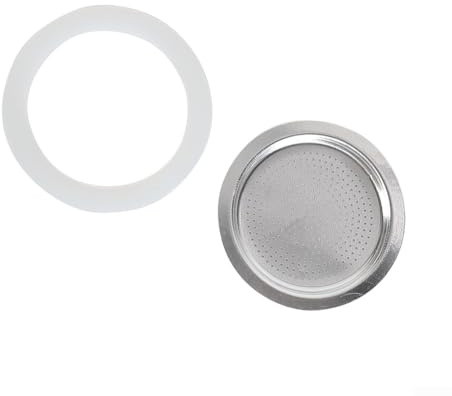 YUANGANG Joint d'étanchéité en caoutchouc de silicone pour cafetière, expresso, moka - Flexible - Blanc (12 tasses + tamis )