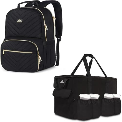 MATEIN Lunch Backpack for Women, 15.6 Inch Laptop Work Backpack with Insulated Cooler Compartment, Food Delivery Bag XXL - 23 x 14 x 15 Inches
