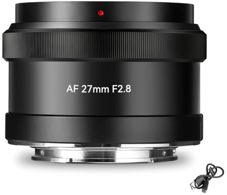 7artisans AF 27mm F2.8 APS-C Camera Lens Auto Focus STM Prime Lens Large Aperture Compatible with Sony E-mount Mirrorless Cameras A6300 A6400 A6500 A6600 NEX-3 NEX-3N A7R A7RIII A7 A7S