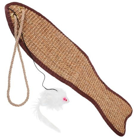 INOOMP 1stück Fischförmige Sisal Katzenkratzmatte Handgewebte Kratzunterlage Für Möbel Zufällige Farbe Für Katzen Kratzen Und Stressabbau