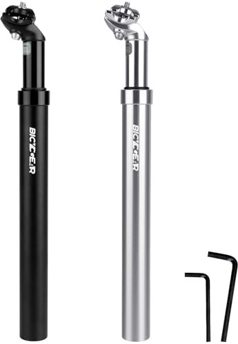 BICYCGEAR Suspension Seatpost 27.2 28.6 30 30.4 30.9 31.6 33.9 Bike Seat Posts with Suspension 40mm Travel Bicycle Seat Shock Absorber Aluminum Tube for E Bike MTB BMX Road City Bike