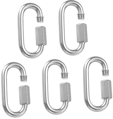 FUNOMOCYA 5 Pezzi Connettori in Acciaio Inossidabile Fibbia A Forma Catena Rapida Filettatura Dado Per Collegamenti Sicuri Leggero Trasportabile