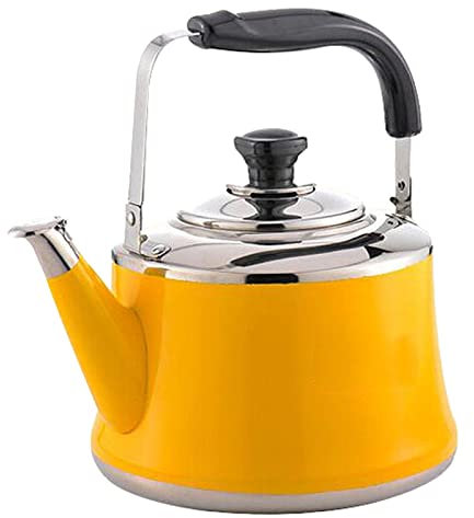 Compact 2L Stainless Steel Tea Kettle with Heat Proof Handle Yellow