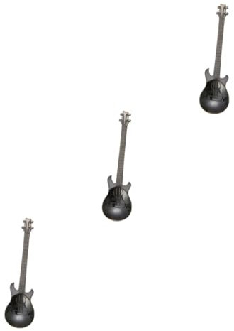 3 Pièces Cuillère à mélanger cuillère à demitasse musicale à dessert musicale s à expresso café accessoires de cuisine en forme de guitare Black Mikinona