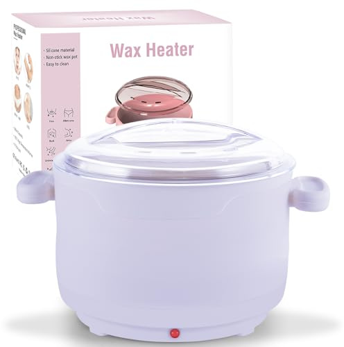 Wax Warmer for Hair Removal, 16.9oz Portable Electric Wax Heater Machine for Hard and Soft Wax Beads, Fast Heating for Home Gentle, Salon Warmer for Braizlian Waxing, Body, Bikini, Eyebrow, Purple