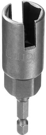 sourcing map H16 Wing Nut Driver 16mm Metric 6-Point Socket 1/4 Hex Shank Power Deep Slot Wing Nut Drill Bit CR-V Steel Wrench Impact Driver Tool for Panel Nuts Bolts Screw Eyes