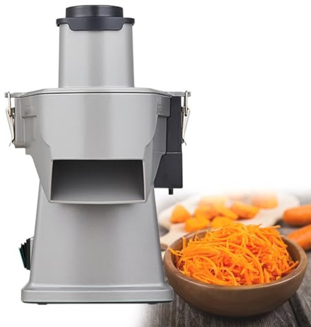 GESAIDES Picadora de Verduras Eléctrica 4 en 1, Cortadora de Alimentos Multifuncional, Cortadora de Papas Fritas y Cortadora de Verduras de 200 W, para Uso Comercial y Doméstico