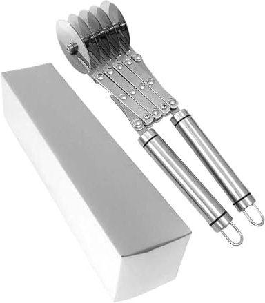 Herramienta cortadora de repostería con ruedas múltiples,Cortadora de repostería con ruedas múltiples | Cortadora de pizza de acero inoxidable con mango,Divisor de expandible, rodillo para hornear par