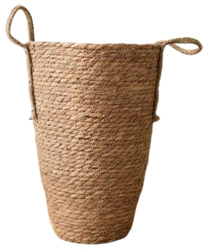 PAMINGONO Flower Pot Tall Wicker Basket Decorative Woven Basket Straw | Indoor Flower Planter, Decorative Flower Basket for Home Items, Elegant Rustic Weaving Lines