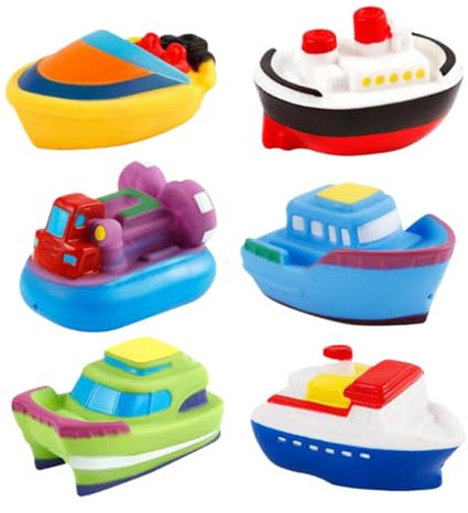 6 Stück Badespielzeug, Farbenfrohe Spielzeugboote, Bad Boot Spielzeug, Schwimmenden Boot Badespaß Zeit, Badespielzeug Schwimmendes Wasserspielzeug Badewanne, Pool und Sandkasten für Baby