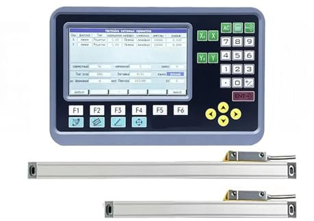 WQWGTLPLVN 5um/1um 2-Achsen-Dro-Set, Drehmaschine, Fräsen, digitaler Messmonitor mit 2 Linearskala, Lineargeber, digitales Lineal (100 mm, 1000 mm, 0,005 mm Set)