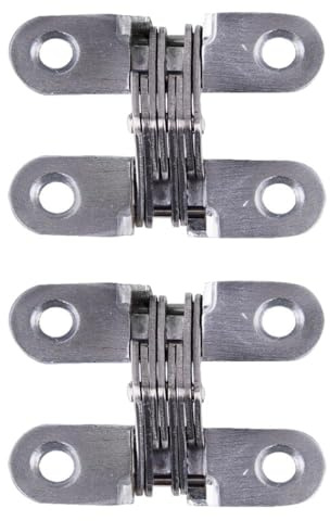 2 Stück verdeckte Faltscharniere, 180 Grad Falttür, versteckte Scharniere, Zinklegierung, Kreuz, Möbeltürstütze für Schrank, Kleiderschrank, Bildschirm (45 mm)
