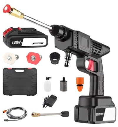 Battery Pressure Washer, Portable Pressure Washer, Adjustable Spray Cleaning Device with Accessories for Garden, Lawn, Plants, Watering, Yard, Patio
