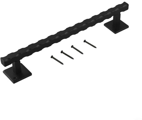 Gdfnmogo Maniglia per porta scorrevole da 30,5 cm, resistente, in ferro massiccio, design rustico, con viti di montaggio, per porte interne ed esterne