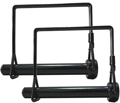 2 Pack 3/8 x 3-5/32 Inch Trailer Hitch Pin, Heavy Duty Steel Hitch Lock Pin and Trailer Lock Pin with Quick Release Clip, Black Zinc Coupler Locking Pin for Towing Trailers, Trucks, Farm Equipment
