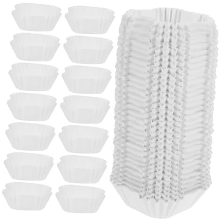 UKCOCO 3000 Pièces Caissettes à Muffins Carrées Blanches Résistantes Chaleur Antiadhésives pour Cupcakes Mini Gâteaux Mariage Fêtes Emballage Individuel