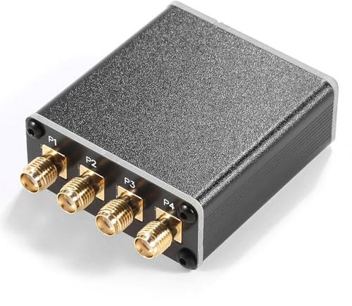 Distributor Isolatore a Radiofrequenza Attivo, Splitter con 1 Input e 4 Output 50 Ohm, Nero - Funzionamento Continuo Batteria Integrata, Riduzione Interferenze, Ideale per Segnal