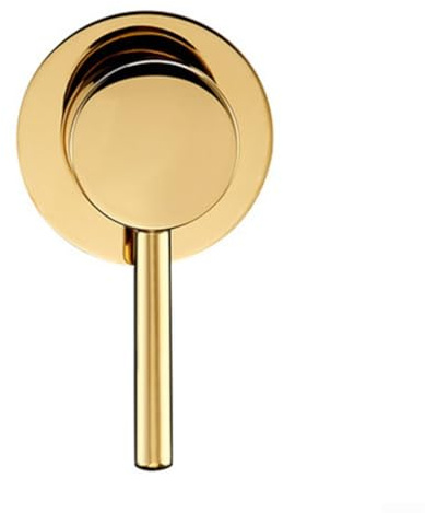 Miscelatore manuale rotondo nascosto a parete, con leva singola di controllo dell'acqua calda e fredda, per doccia con finitura cromata, valvola di controllo dell'acqua on/off (oro)